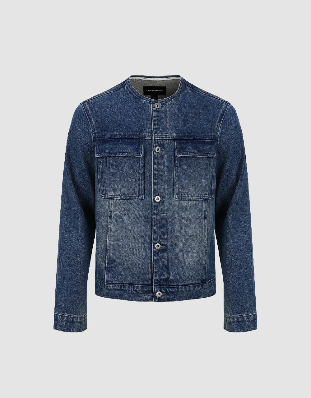 Crew Neck Denim Jacket