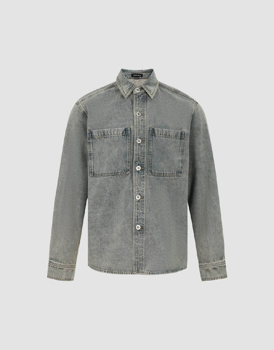 Button Up Loose Denim Shirt