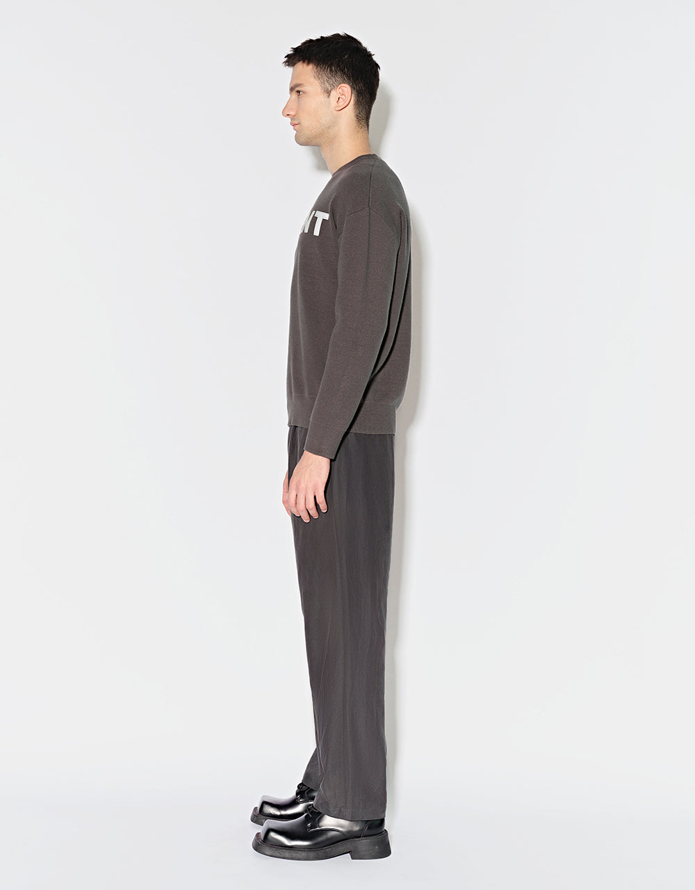 Letter Printed Knitted T-Shirt