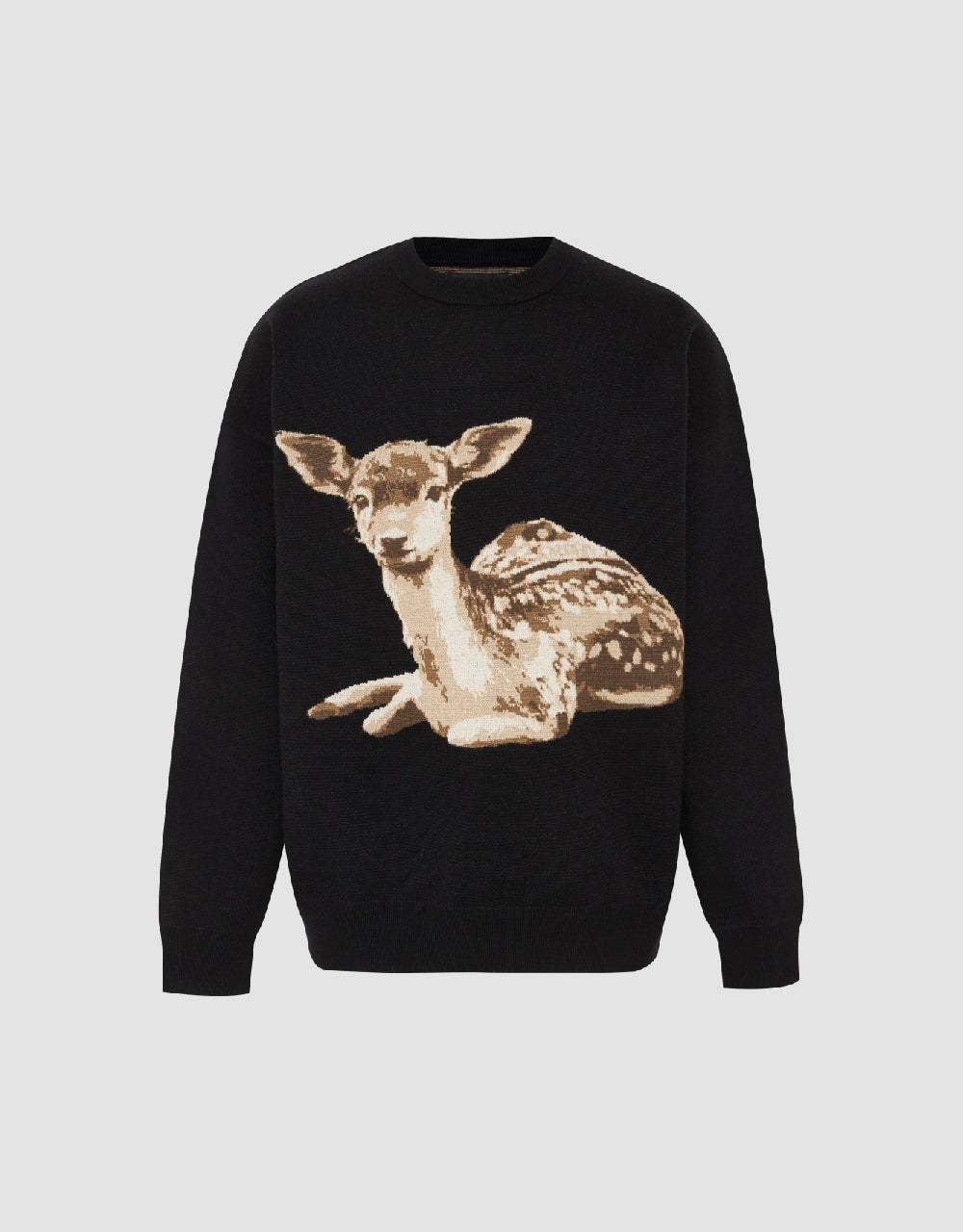 Deer Embroidered Knitted T-Shirt