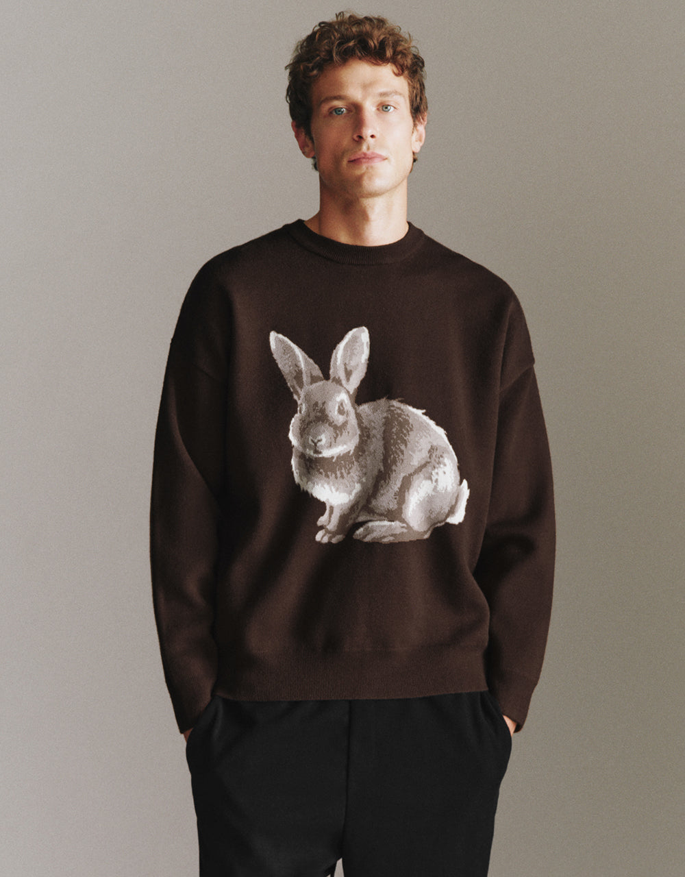 Deer Embroidered Knitted T-Shirt