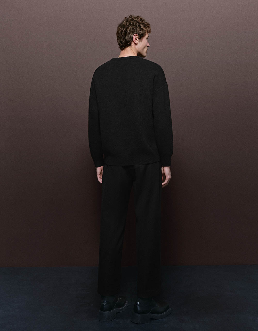 Letter Printed Crew Neck Knitted T-Shirt