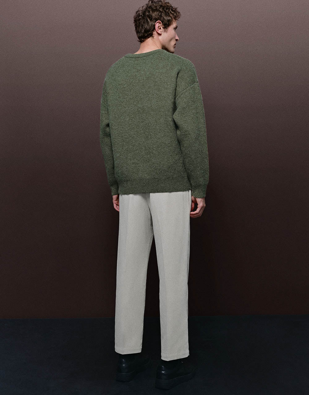 Letter Printed Crew Neck Knitted T-Shirt