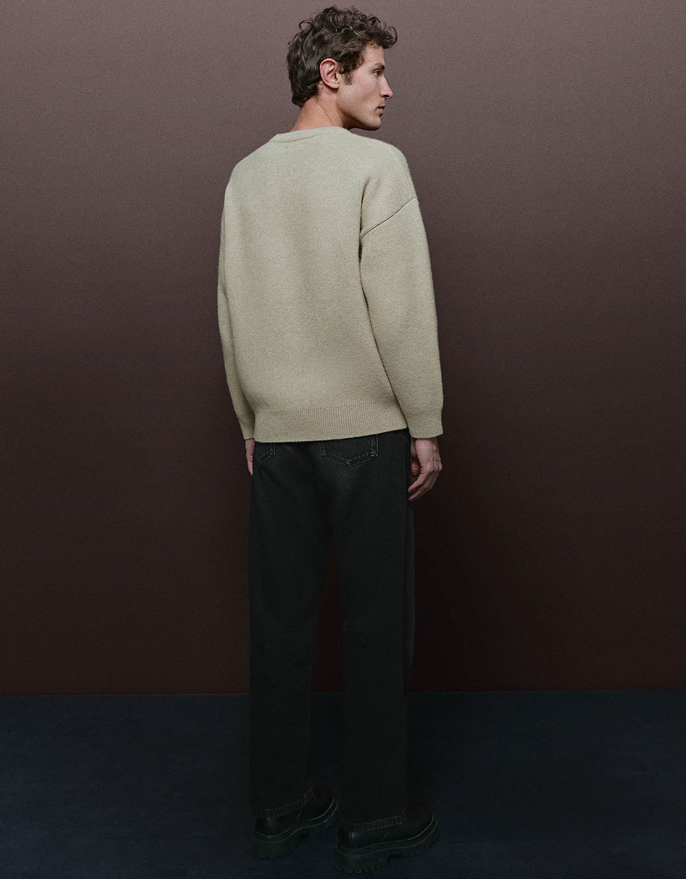 Letter Printed Crew Neck Knitted T-Shirt