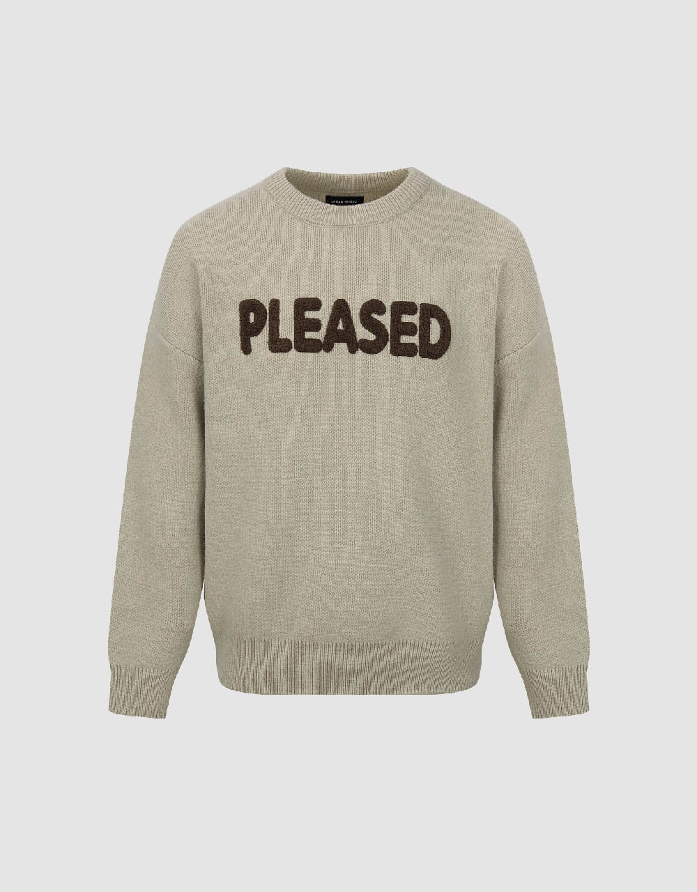 Letter Printed Crew Neck Knitted T-Shirt