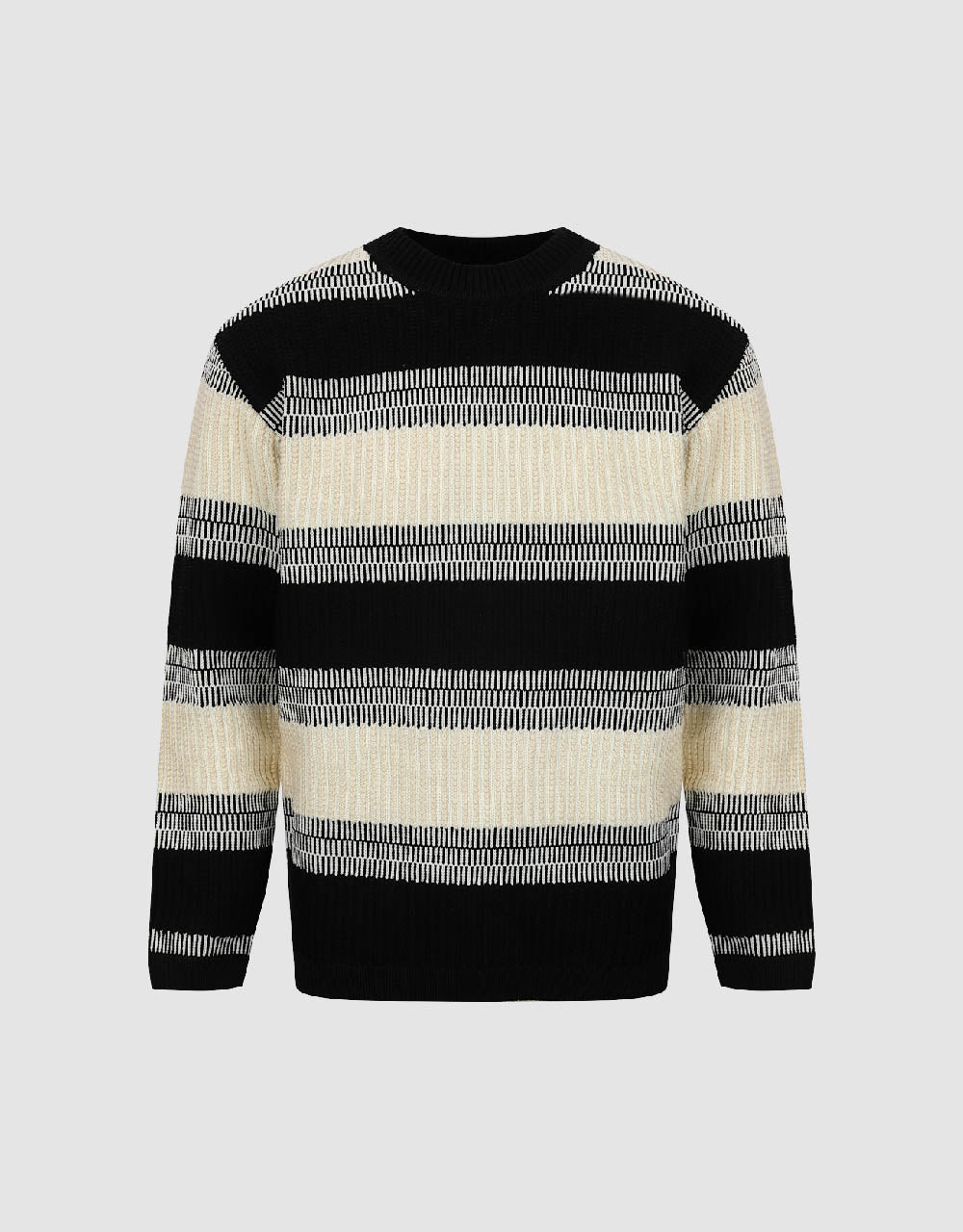 Crew Neck Striped Knitted T-Shirt