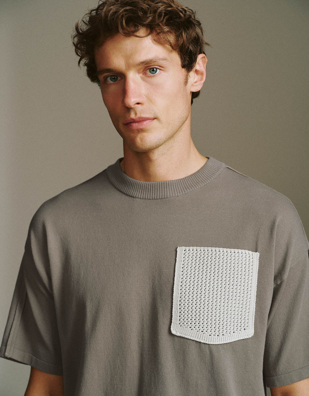 Crew Neck Knitted T-Shirt