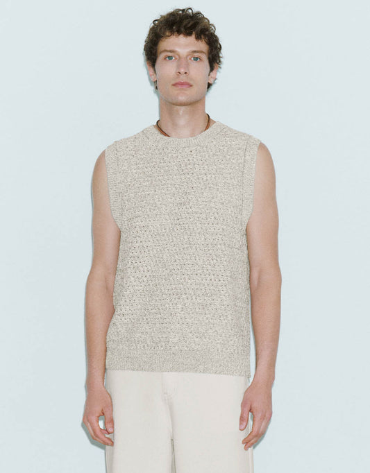 Crew Neck Knitted Tank Top