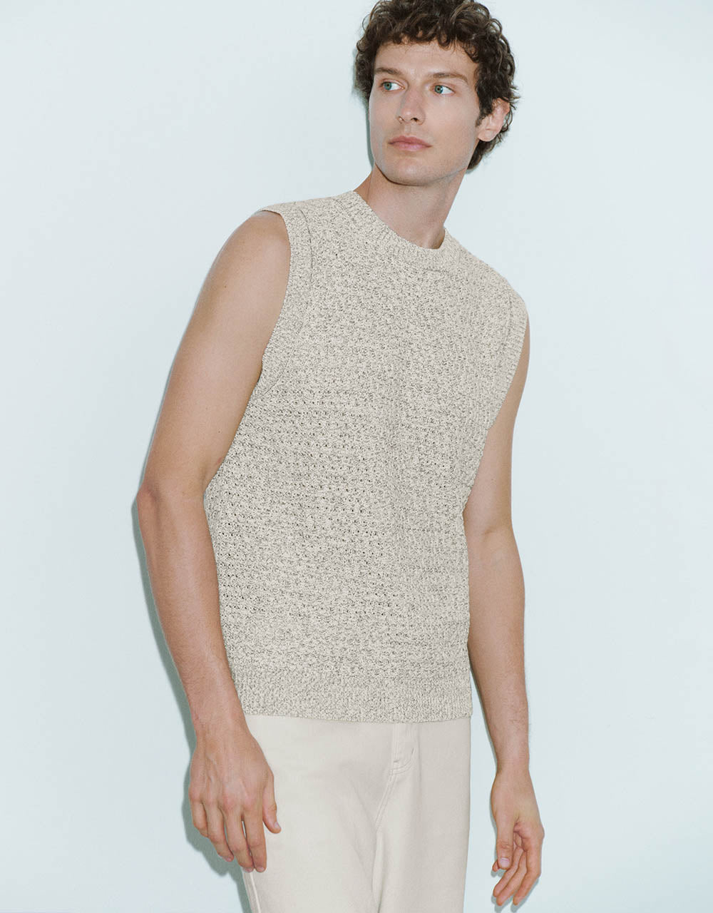 Crew Neck Knitted Tank Top