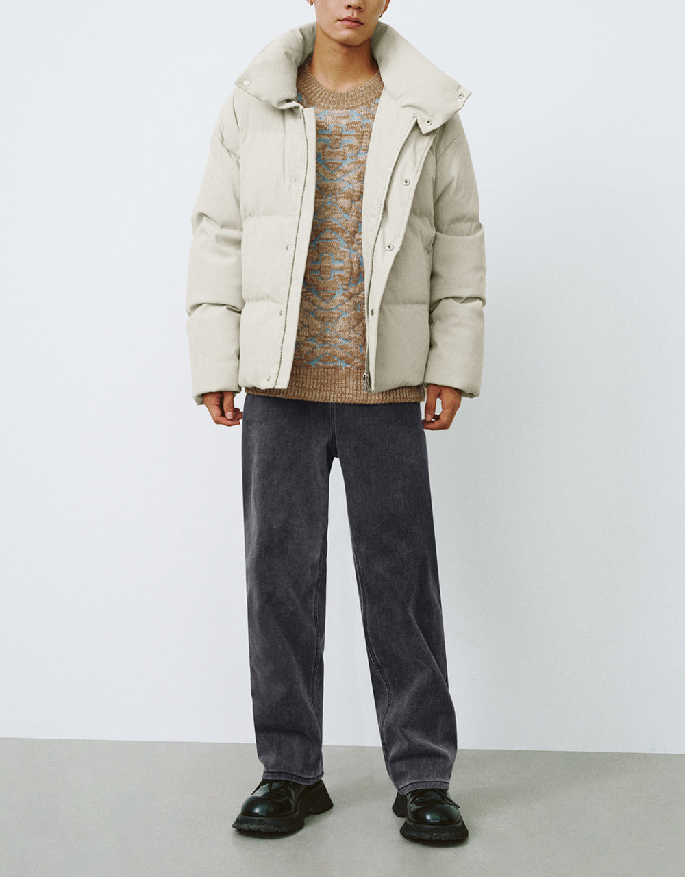 Stand Collar Straight Puffer Jacket