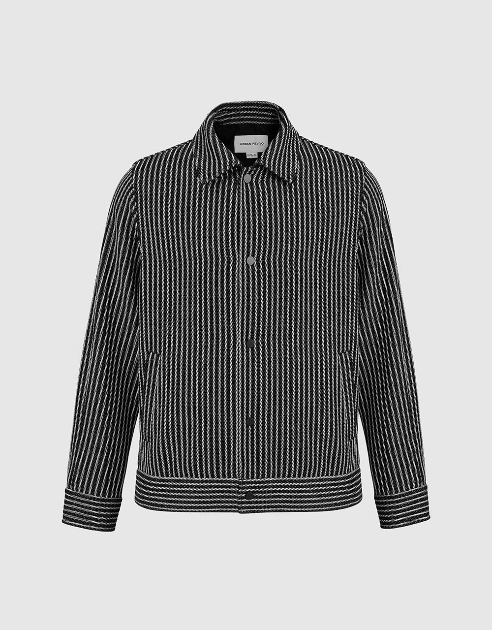 Press Button Striped Jacket