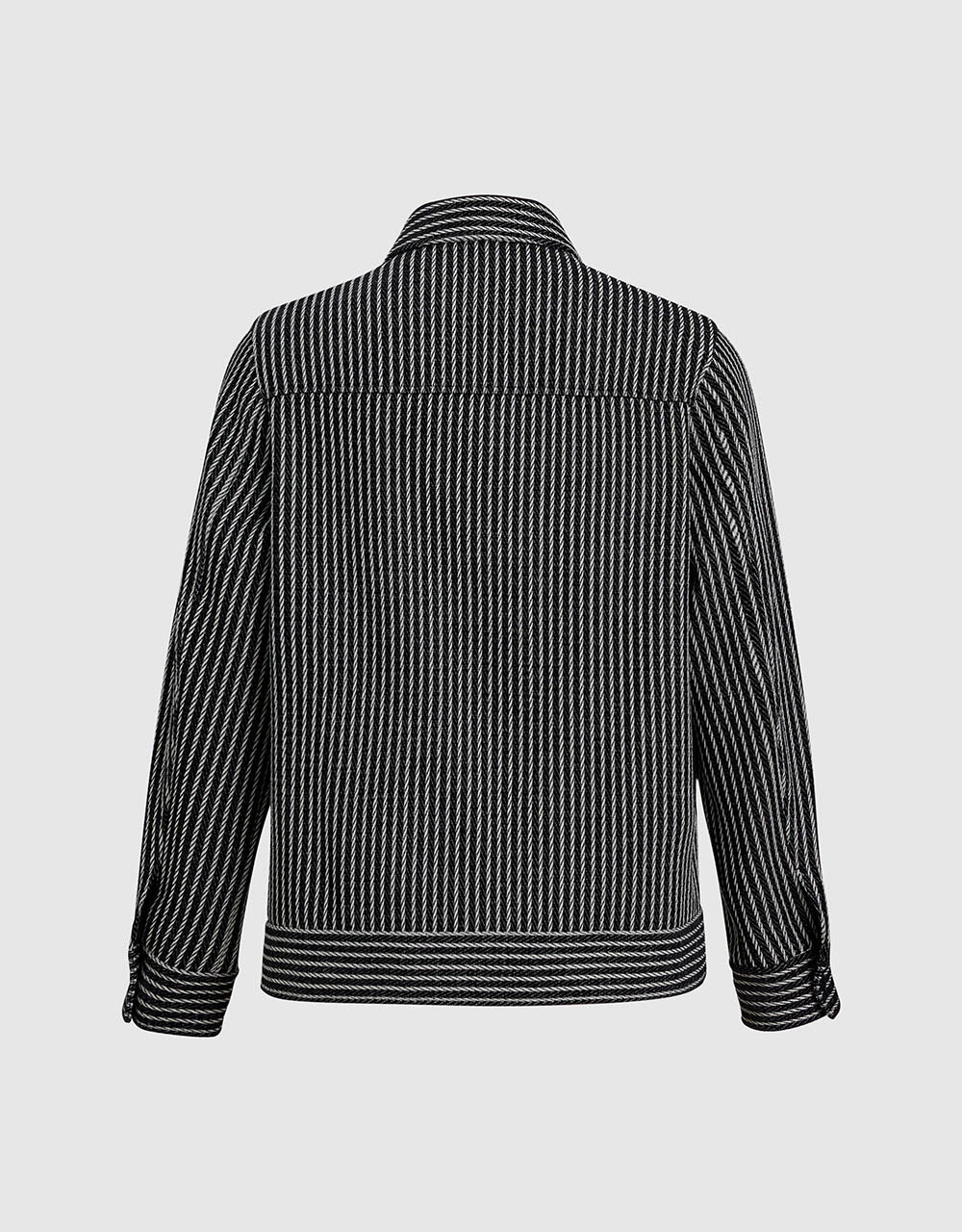 Press Button Striped Jacket