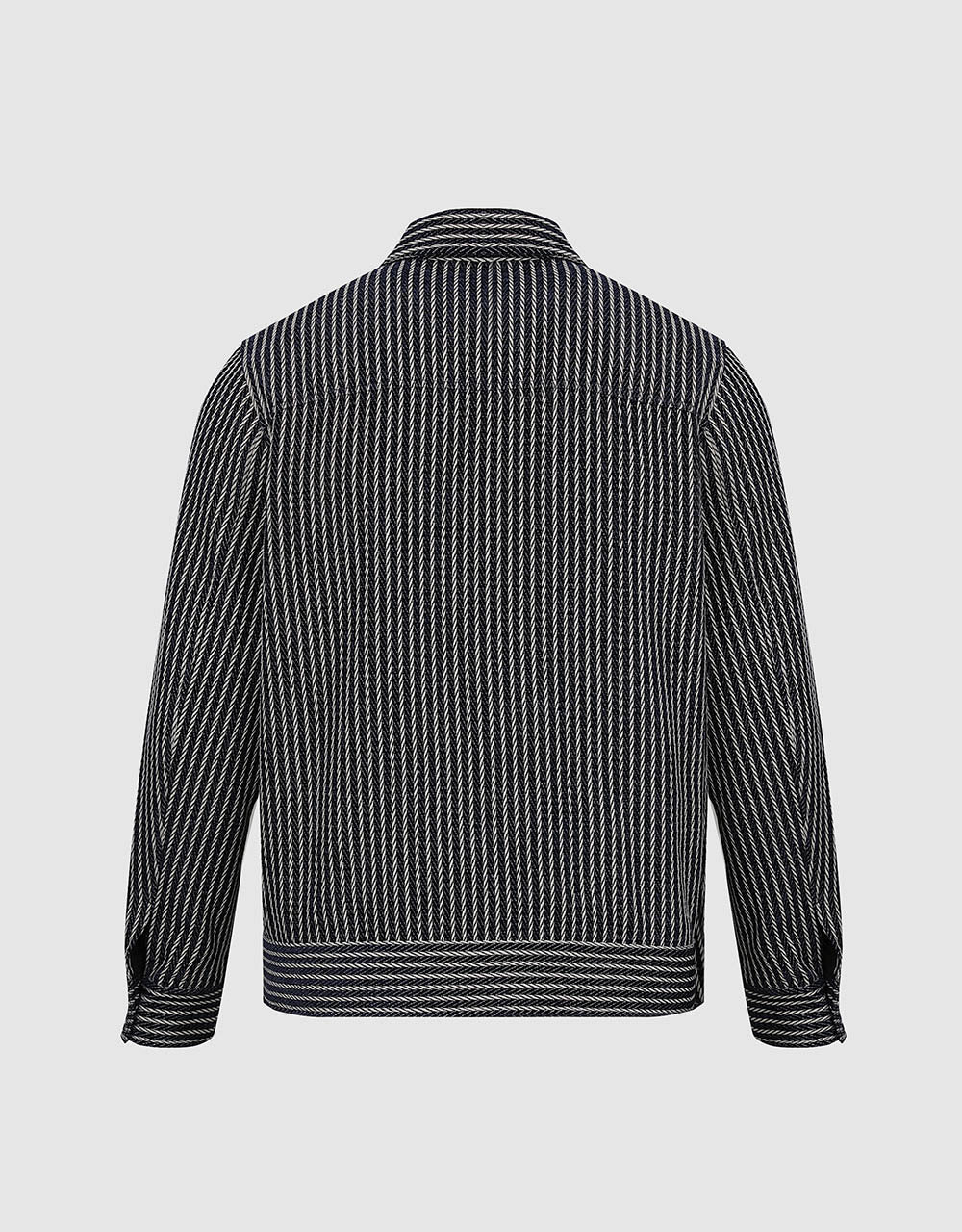 Press Button Striped Jacket