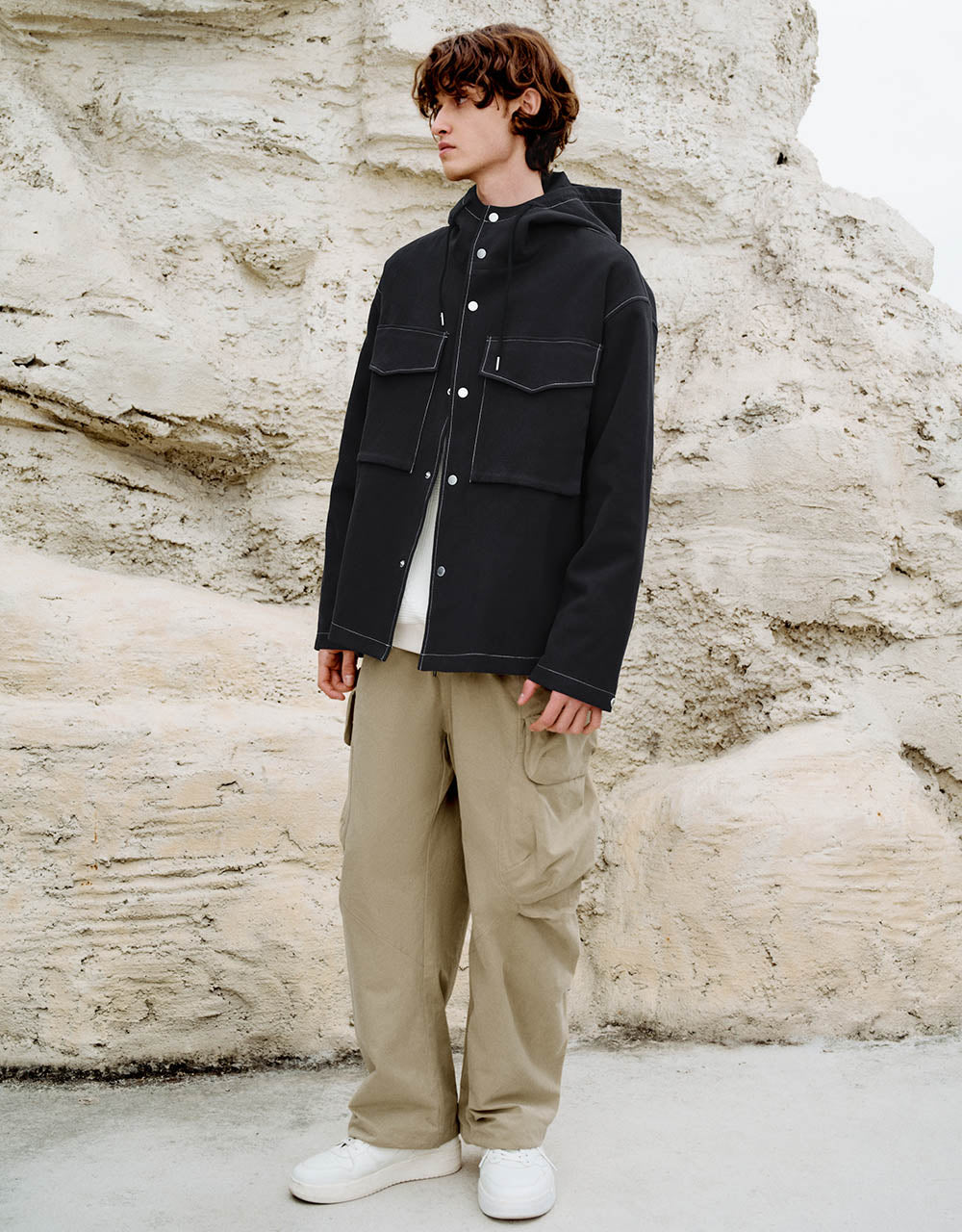 Drop Shoulder Sleeve Straight Jacket