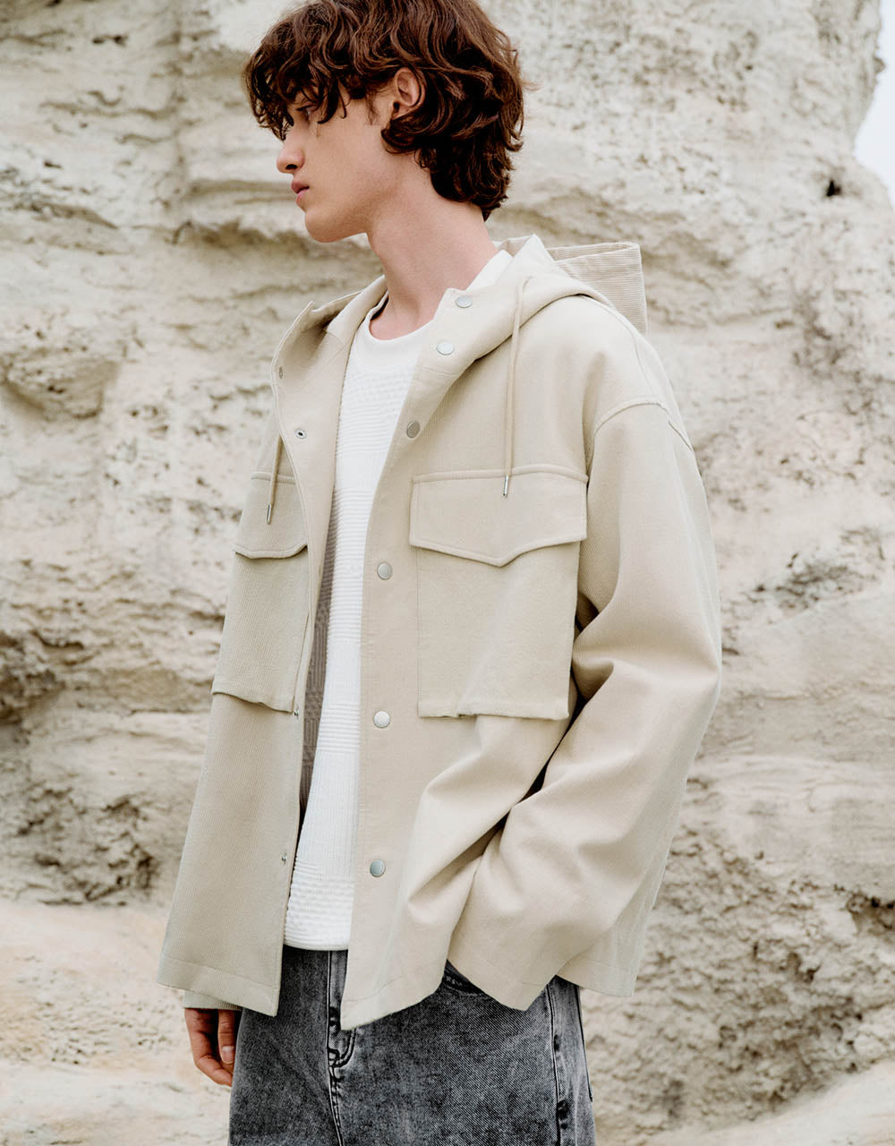 Drop Shoulder Sleeve Straight Jacket