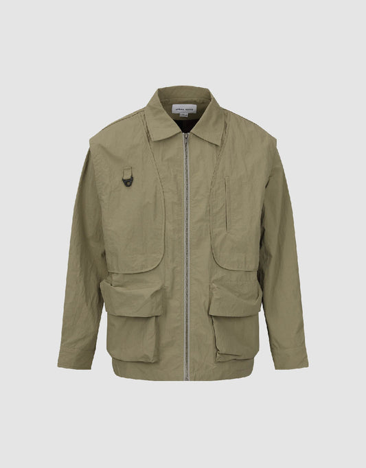 Zipper Front Straight Jacket