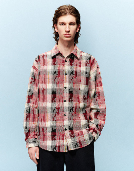 Button Up Plaid Loose Shirt