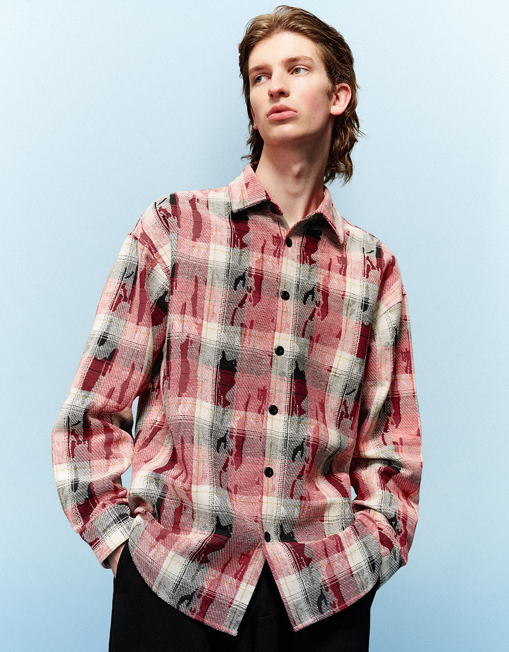 Button Up Plaid Loose Shirt