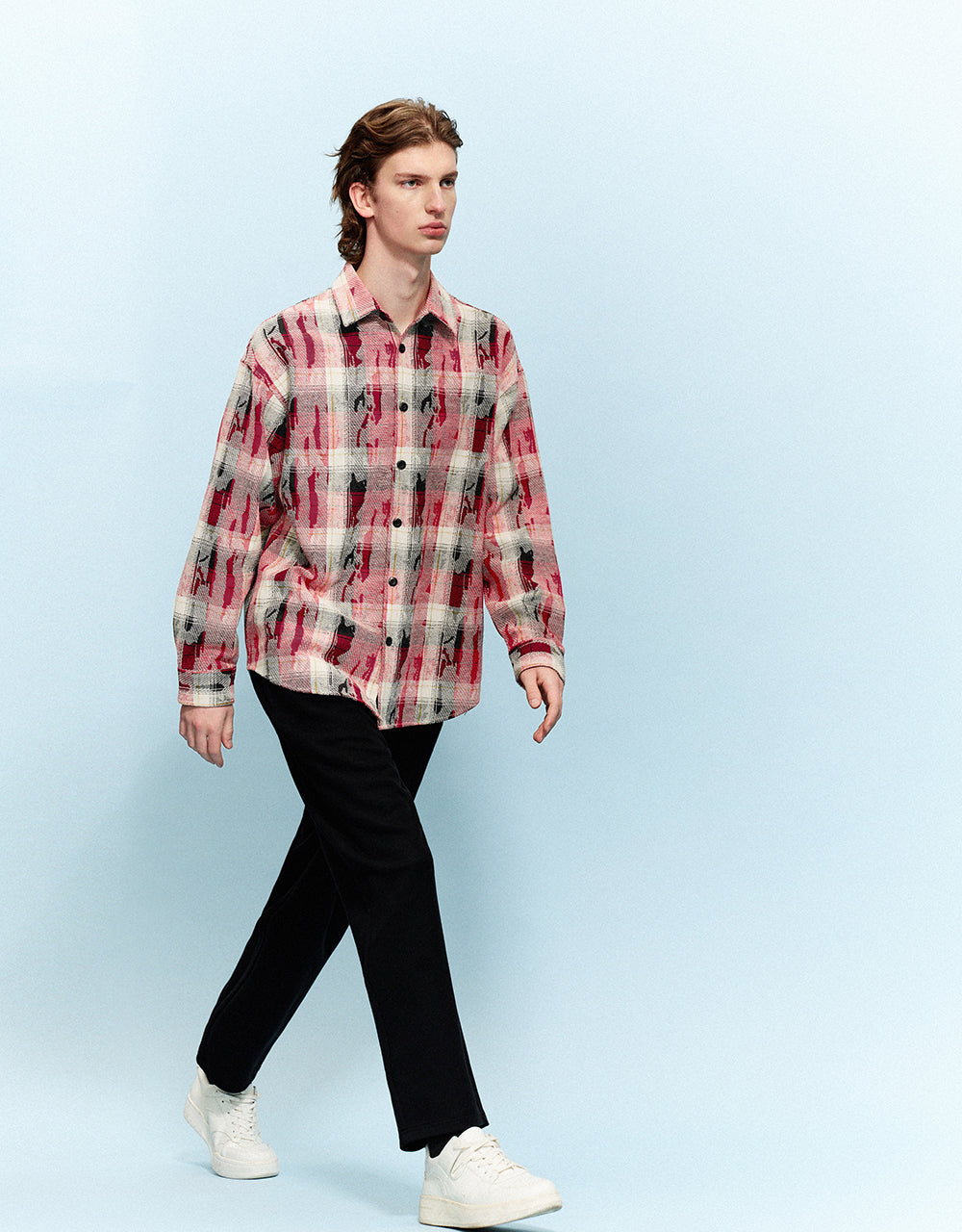 Button Up Plaid Loose Shirt