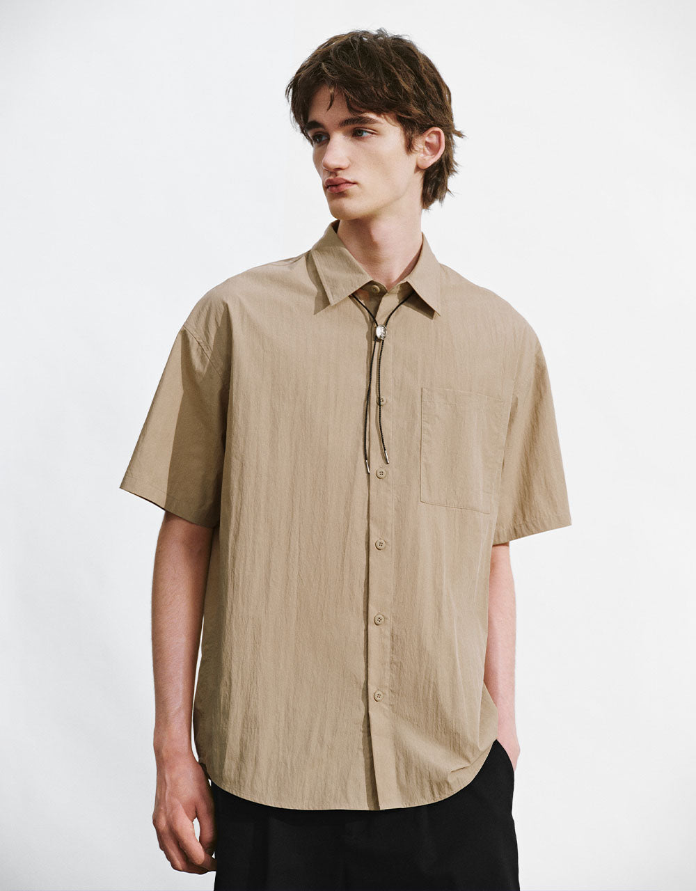 Button Up Straight Loose Shirt