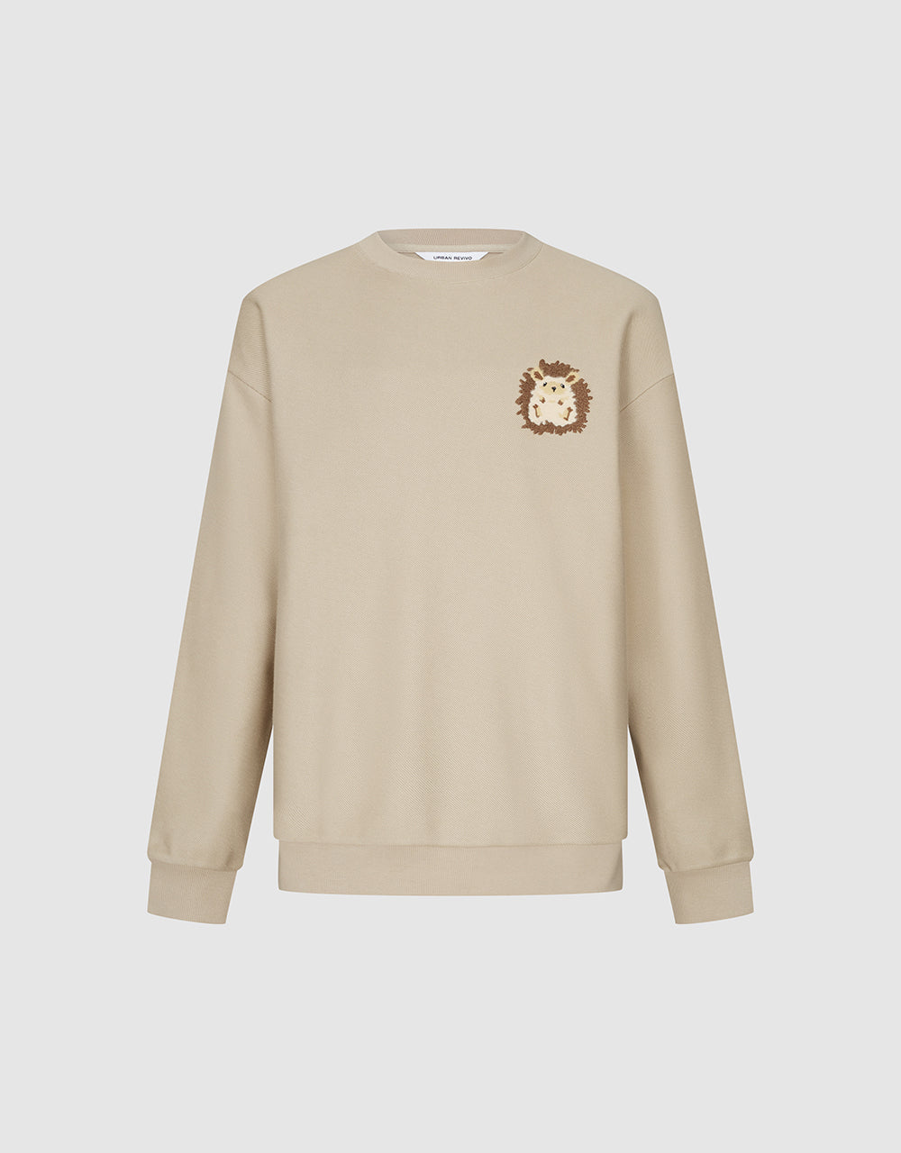 Hedgehog Embroidered Crew Neck Sweatshirt