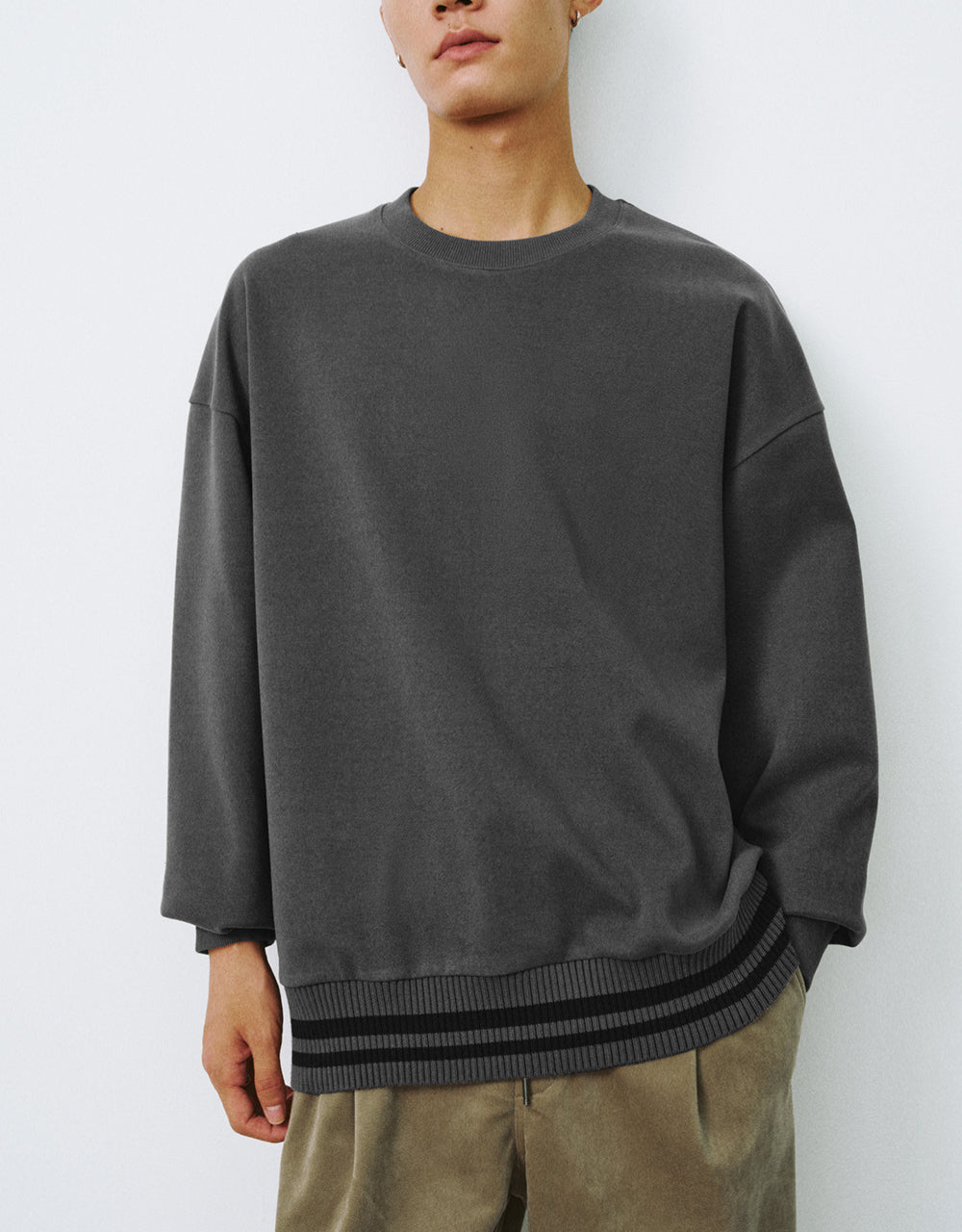 Two Toned Crew Neck Sweatshirt