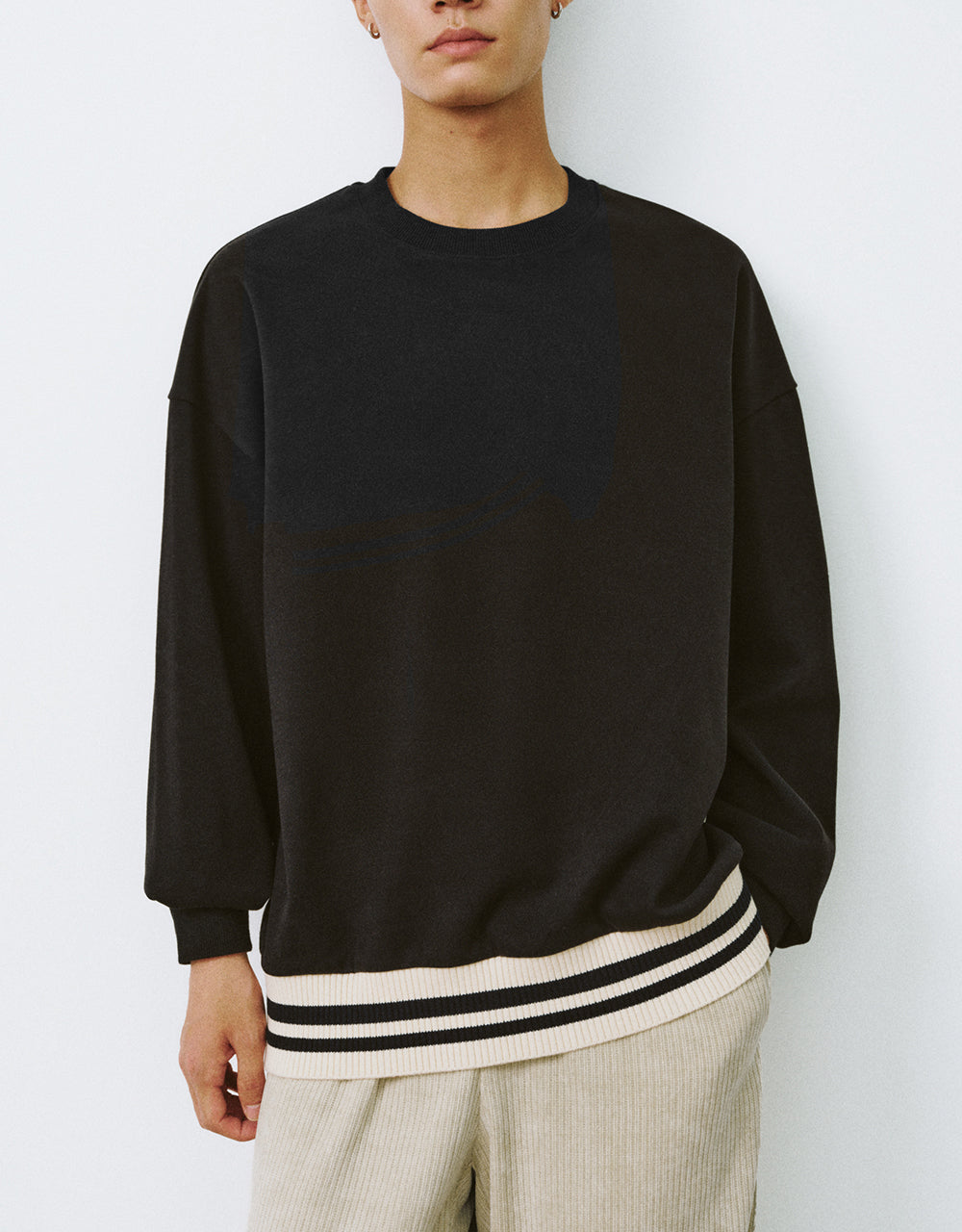 Two Toned Crew Neck Sweatshirt