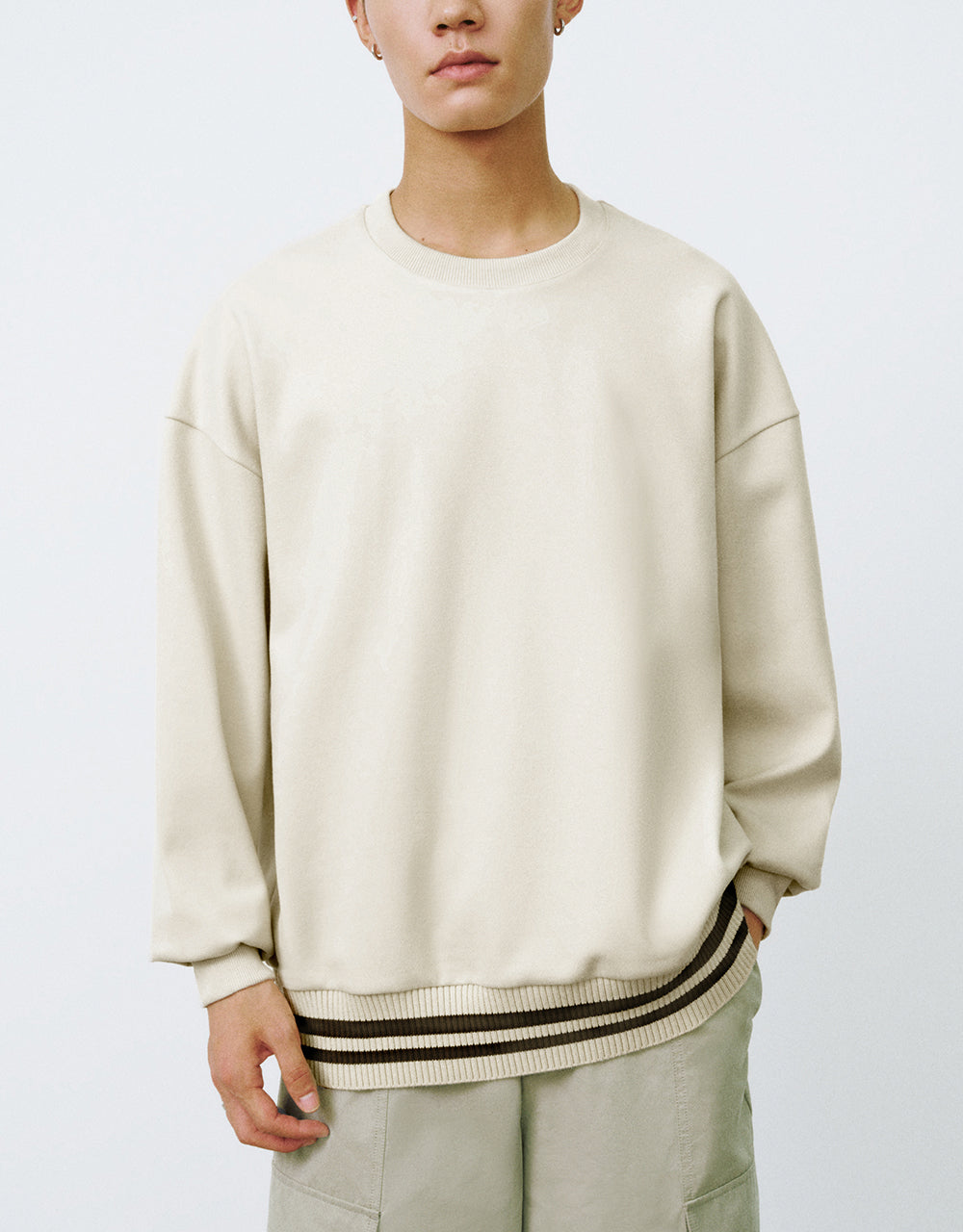 Two Toned Crew Neck Sweatshirt