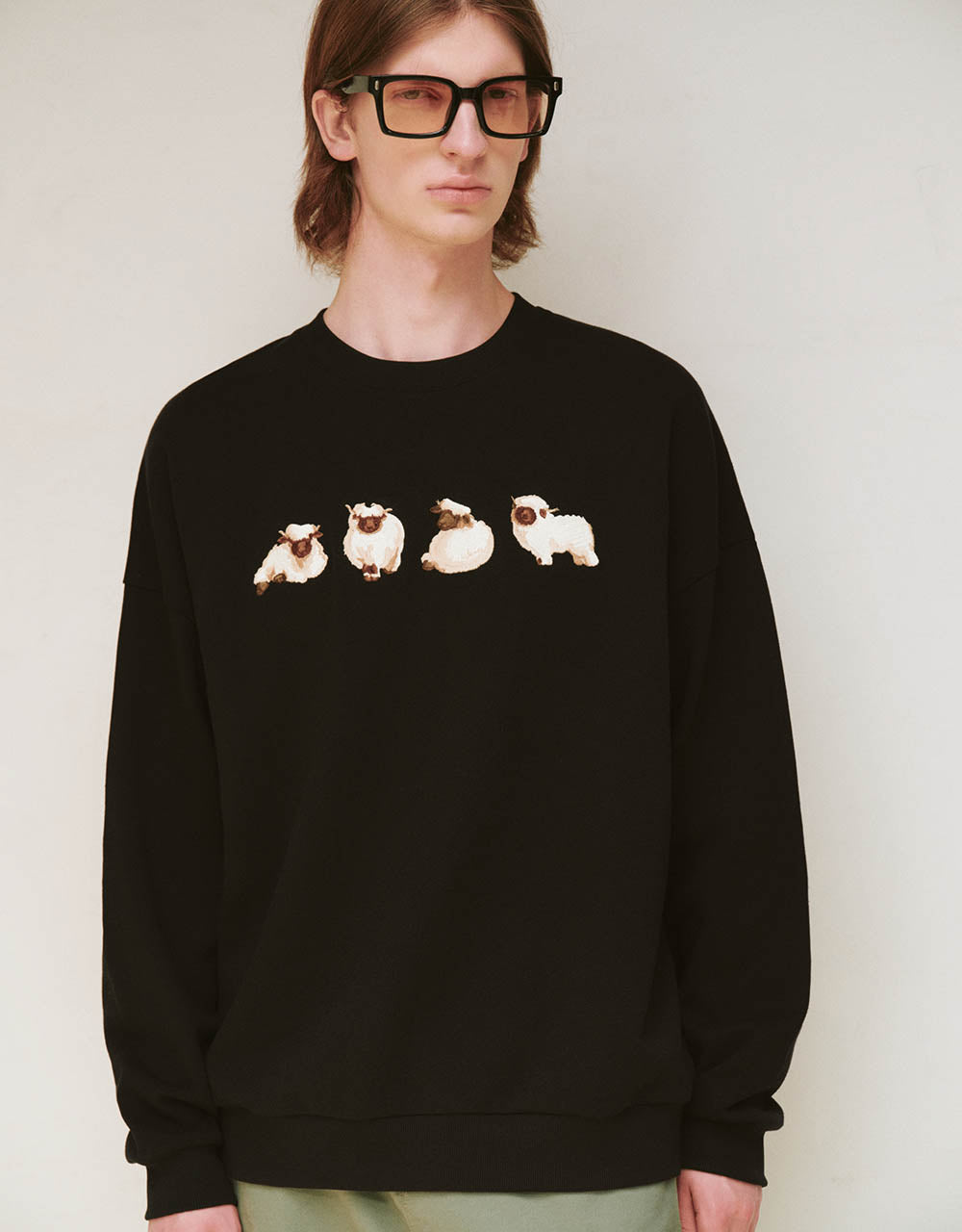 Animals Printed Crew Neck Sweatshirt