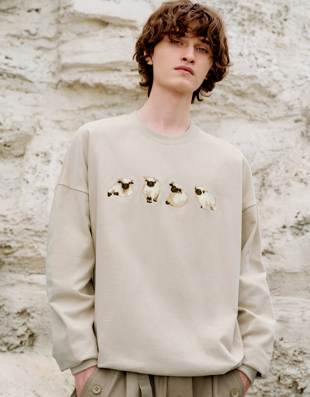 Animals Printed Crew Neck Sweatshirt