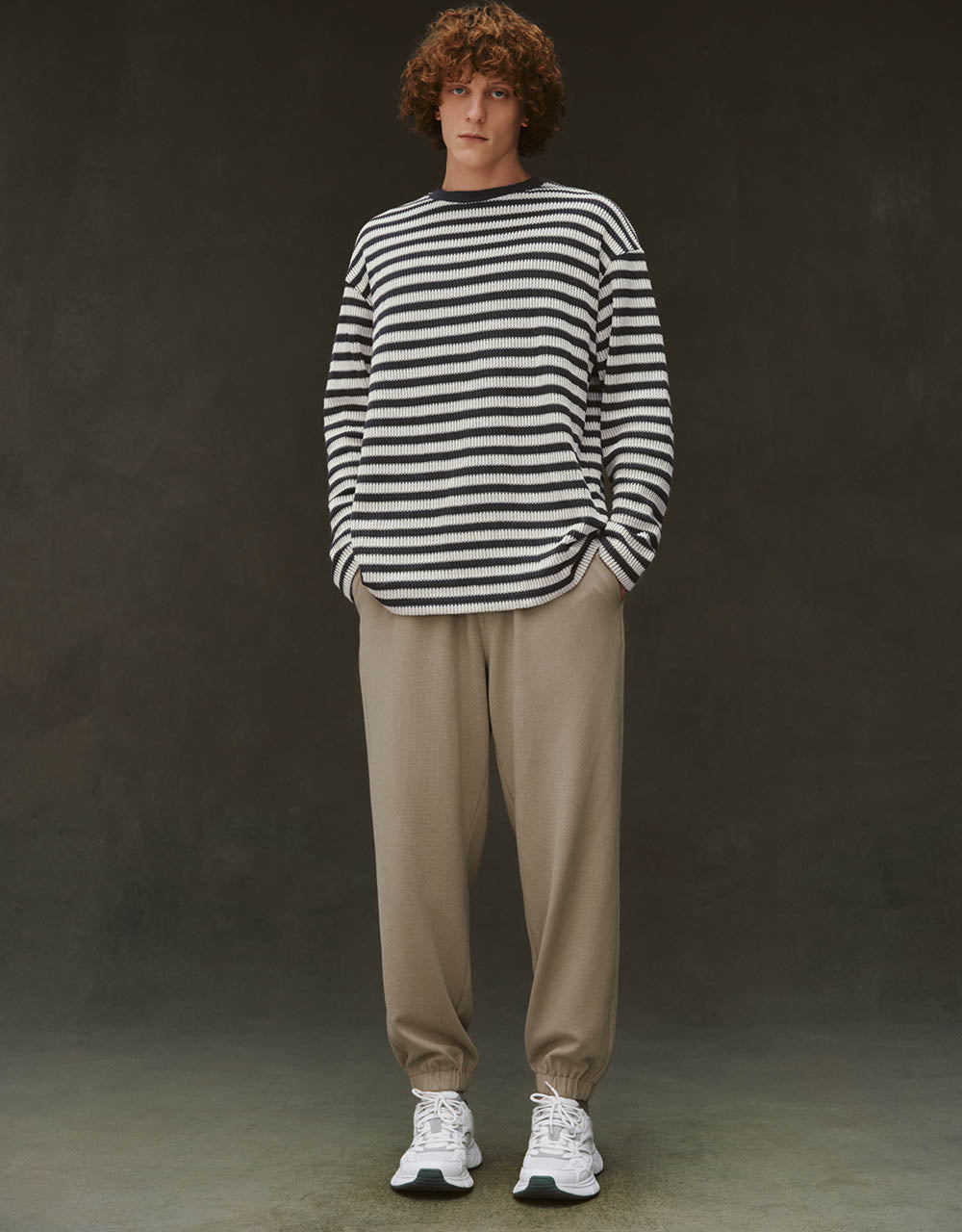 Striped Sleeve Crew Neck T-Shirt