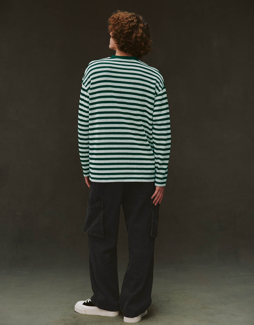 Striped Sleeve Crew Neck T-Shirt