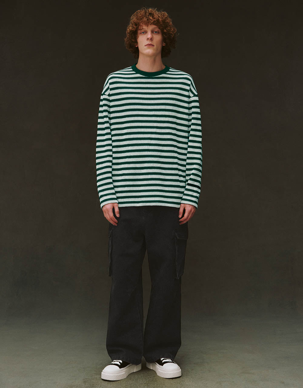 Striped Sleeve Crew Neck T-Shirt