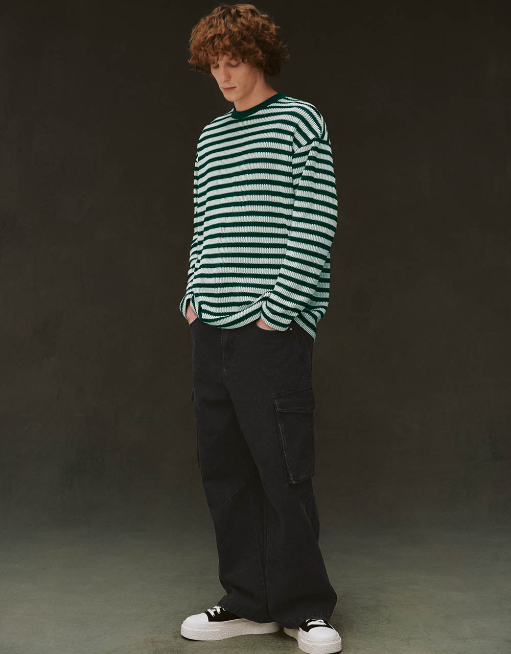 Striped Sleeve Crew Neck T-Shirt