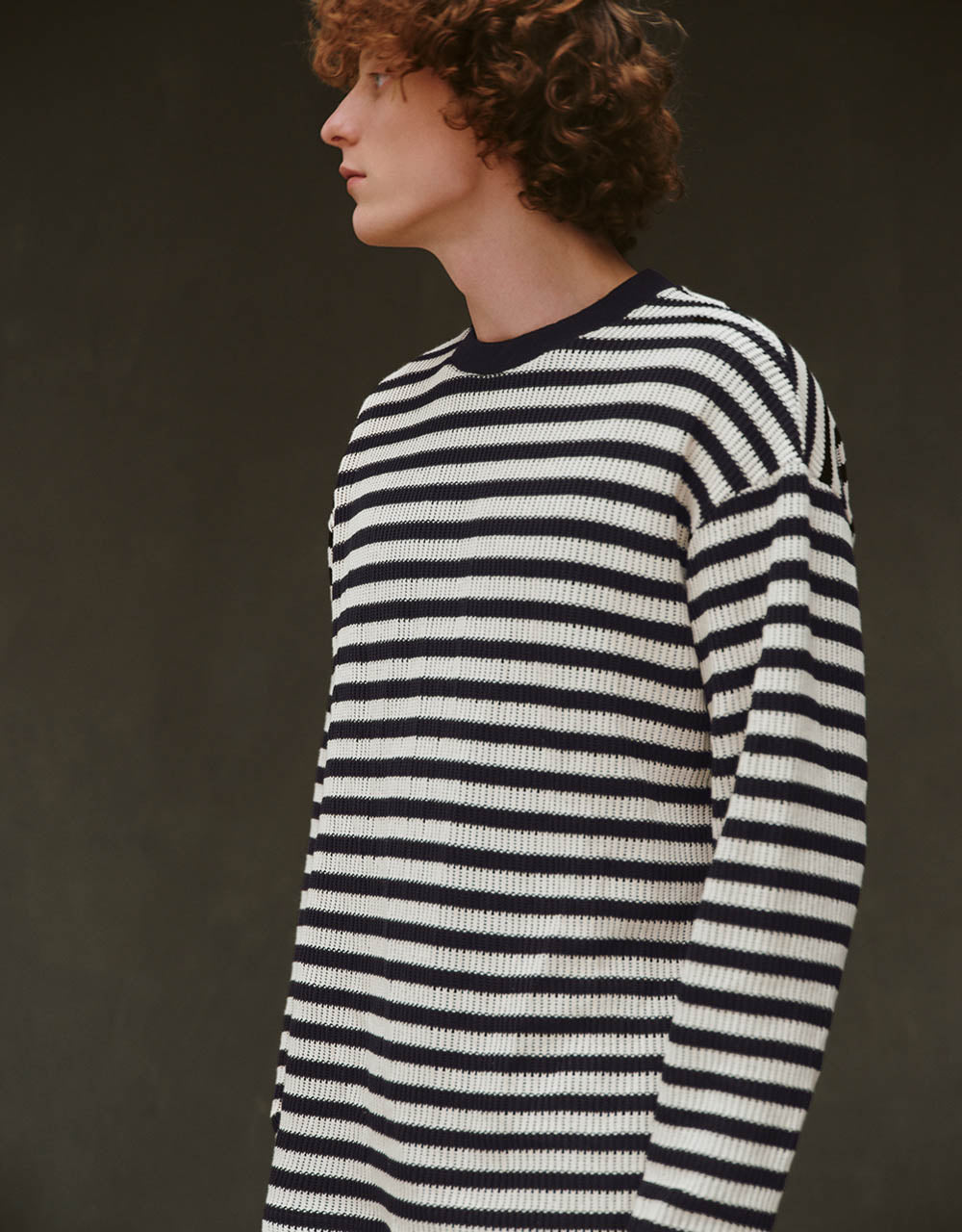 Striped Sleeve Crew Neck T-Shirt