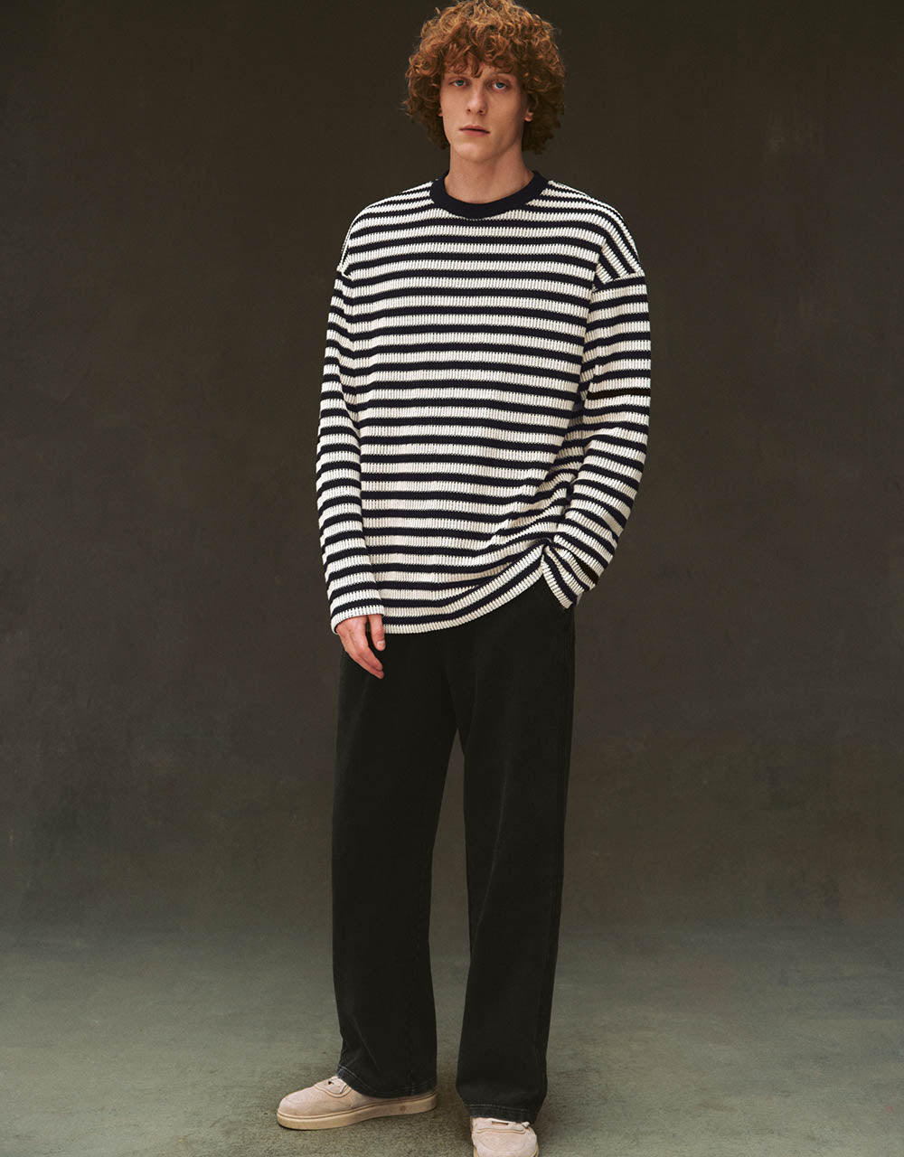 Striped Sleeve Crew Neck T-Shirt