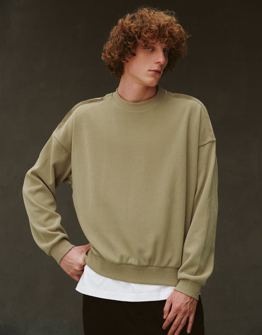 Drop Shoulder Sleeve Crew Neck Sweatshirt