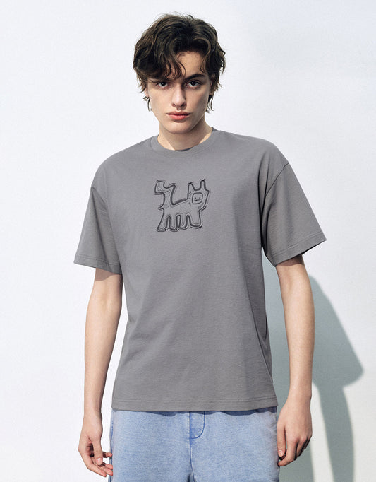 Printed Crew Neck Loose T-Shirt