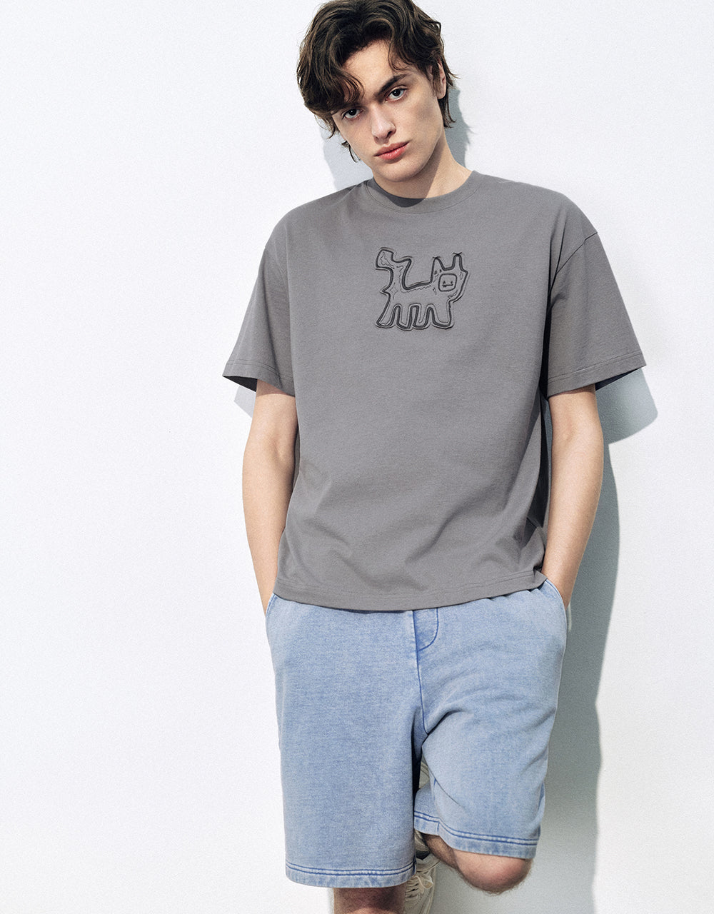 Printed Crew Neck Loose T-Shirt