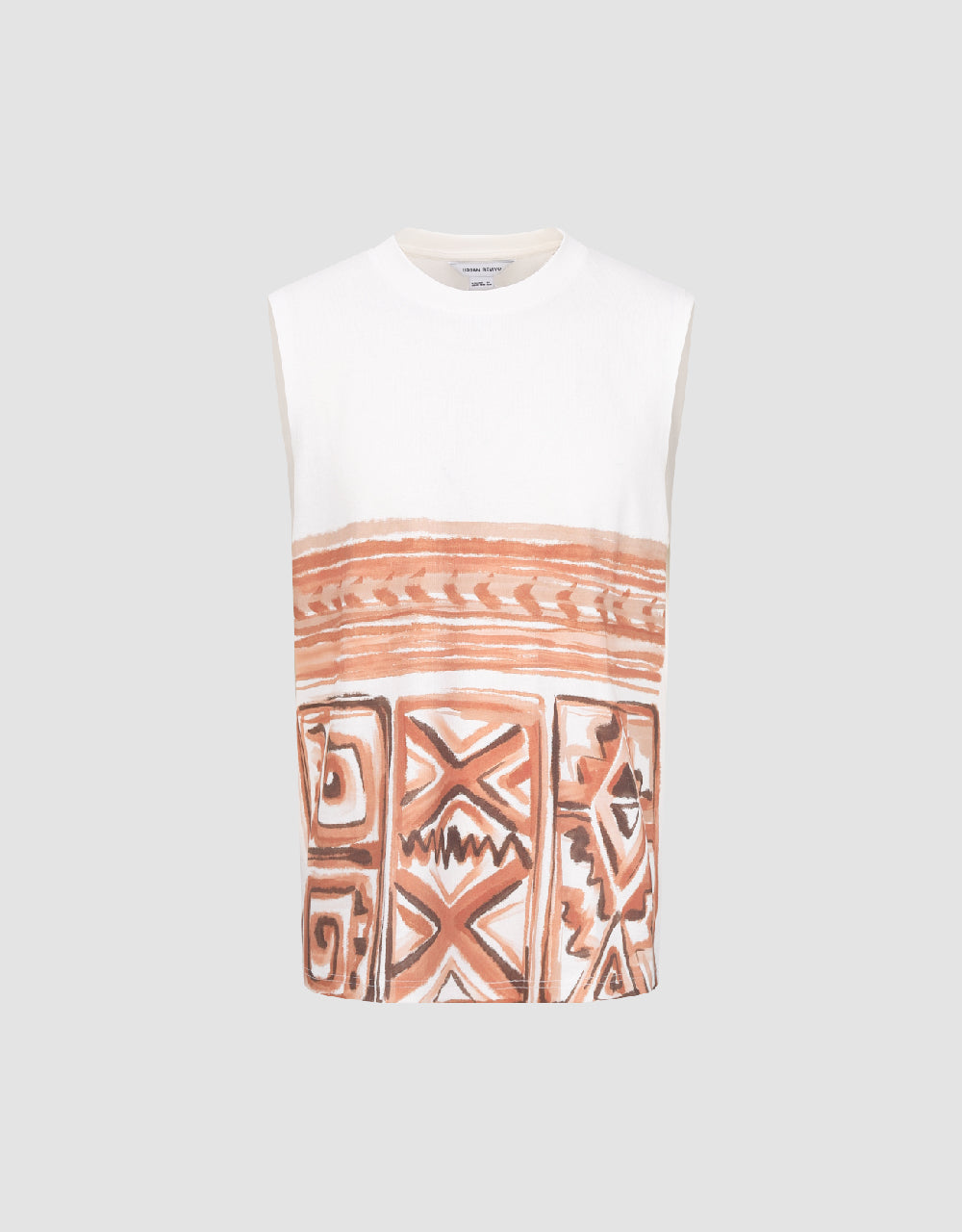 Printed Crew Neck Loose Tank Top