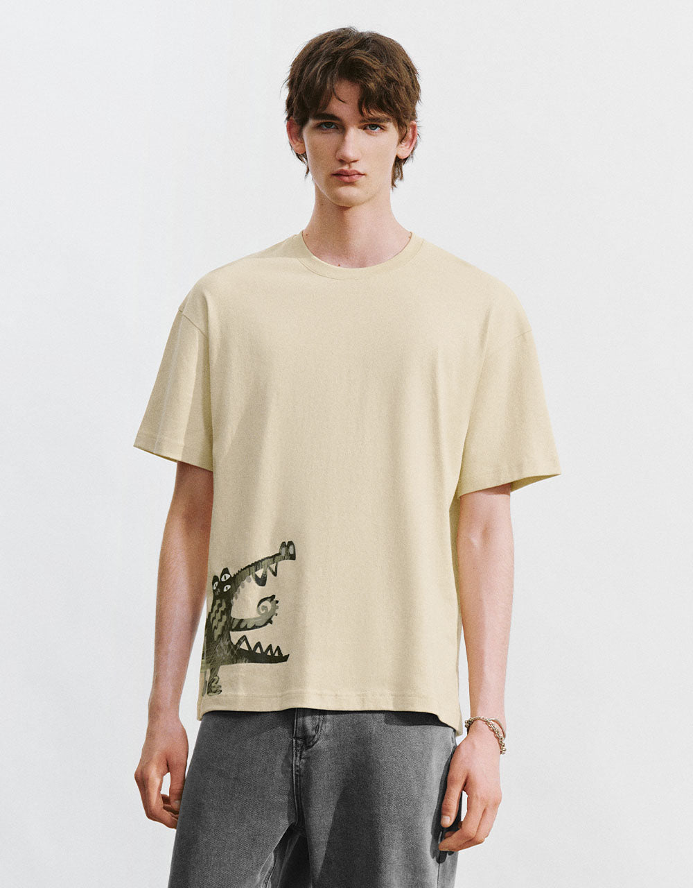 Printed Crew Neck Loose T-Shirt