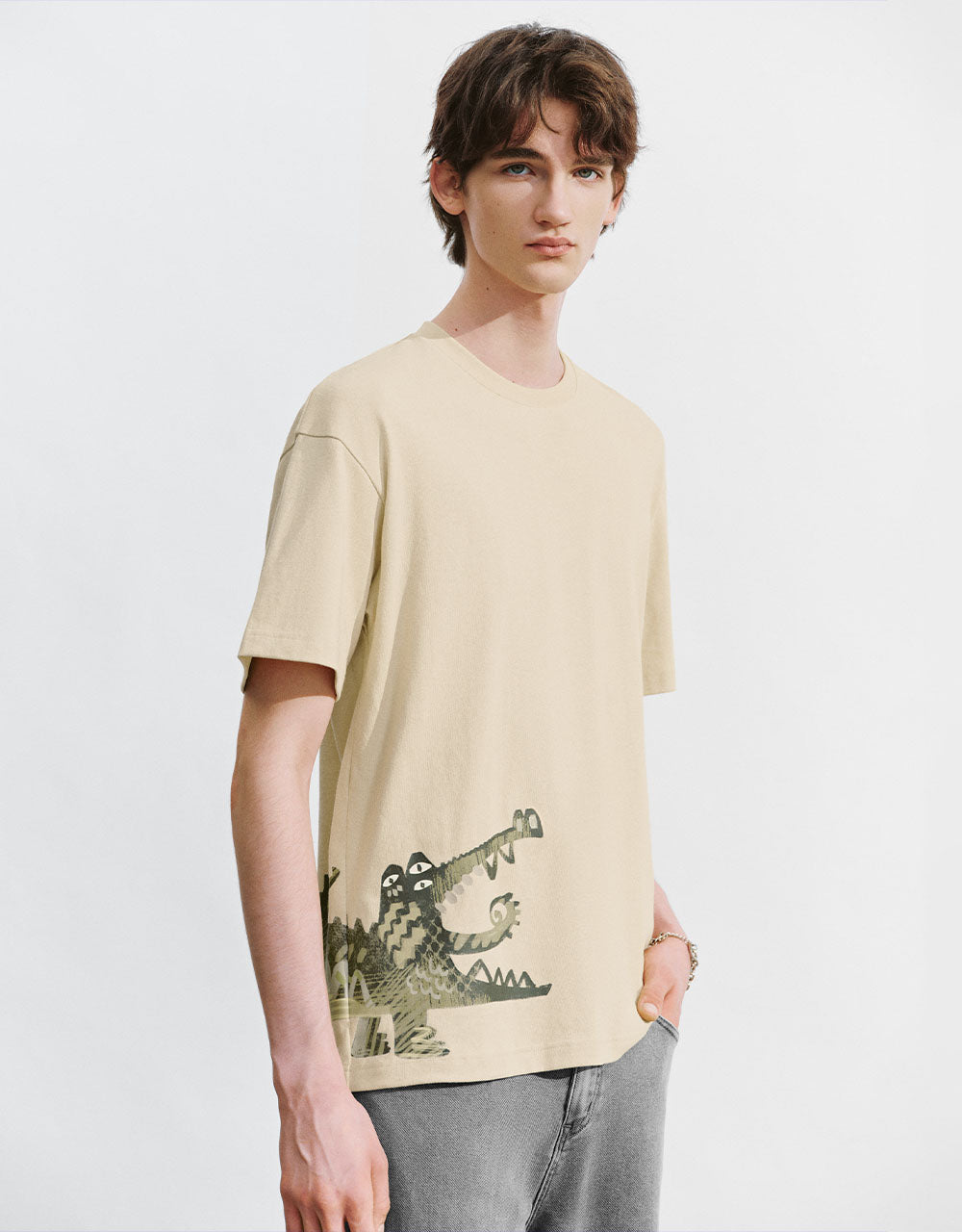 Printed Crew Neck Loose T-Shirt