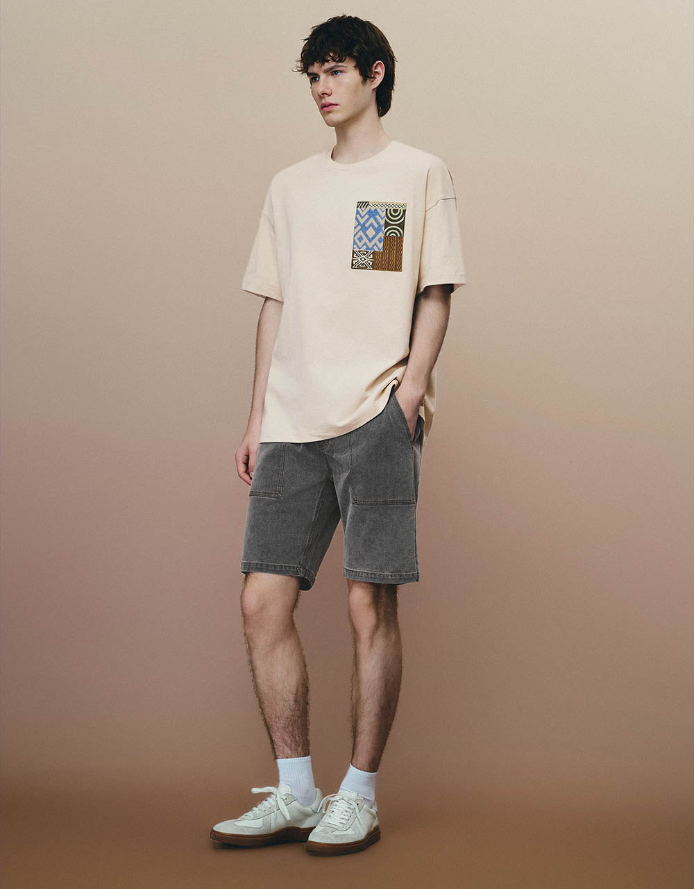 Crew Neck Loose Straight T-Shirt