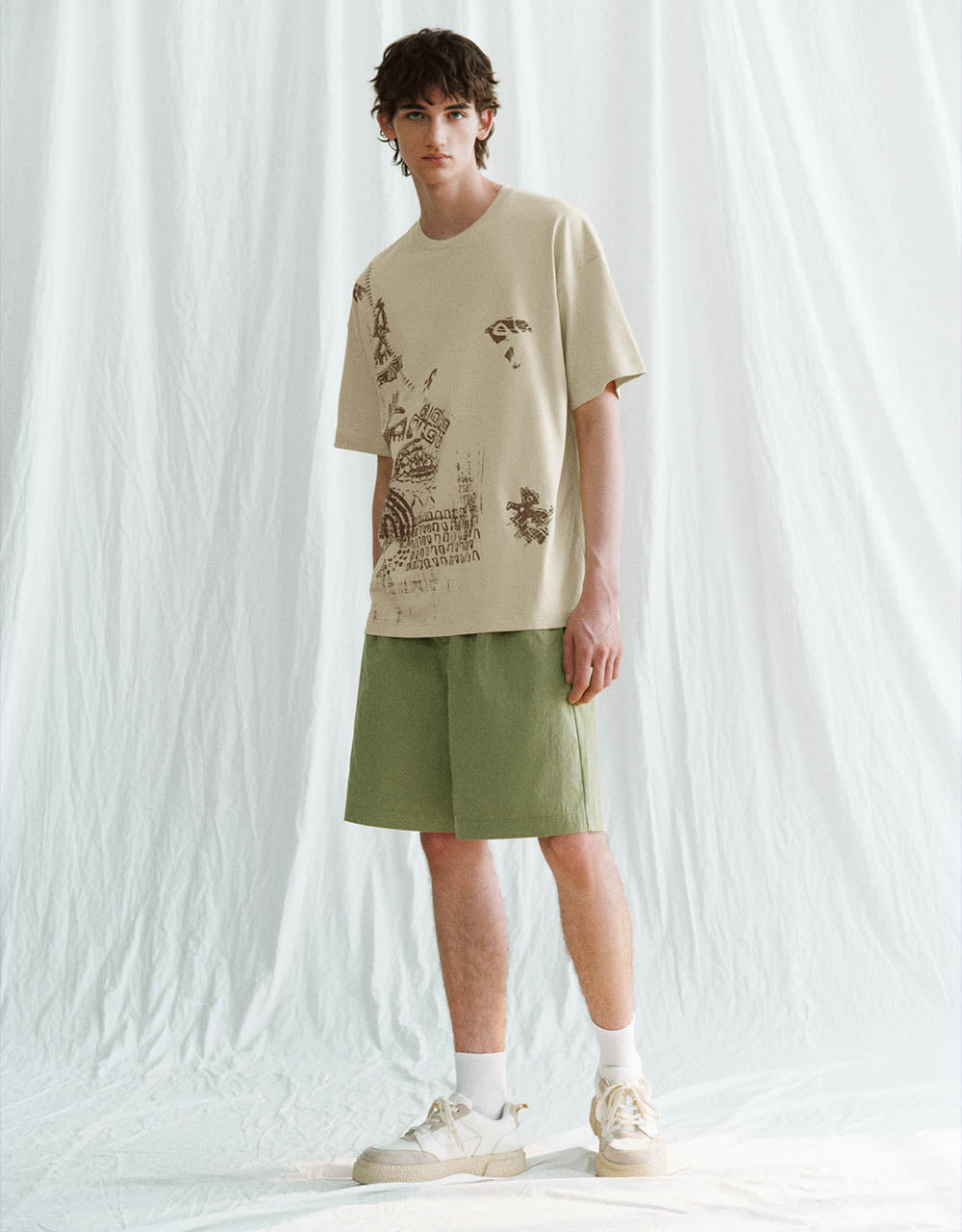 Printed Crew Neck Loose T-Shirt