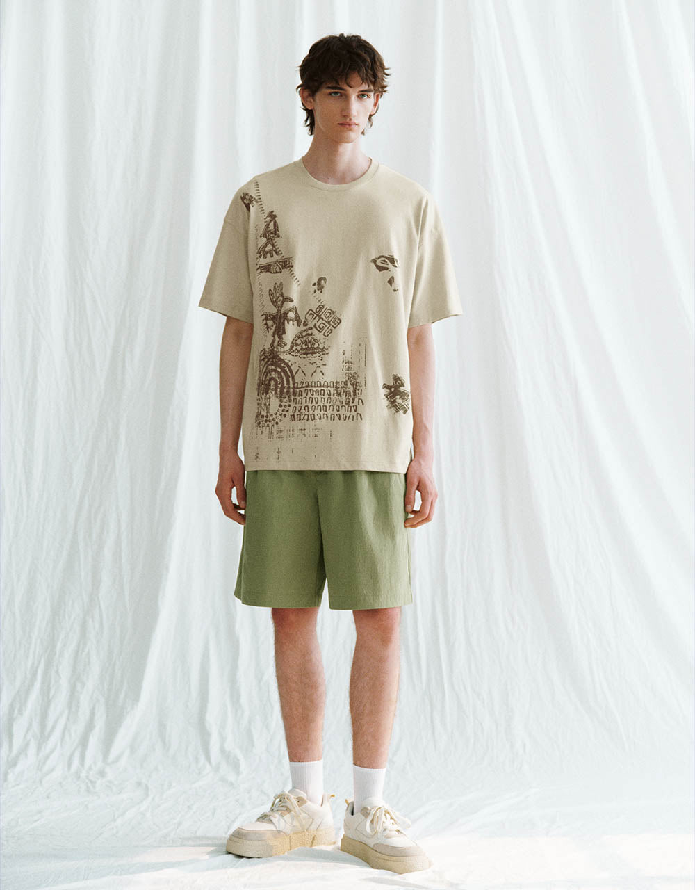 Printed Crew Neck Loose T-Shirt