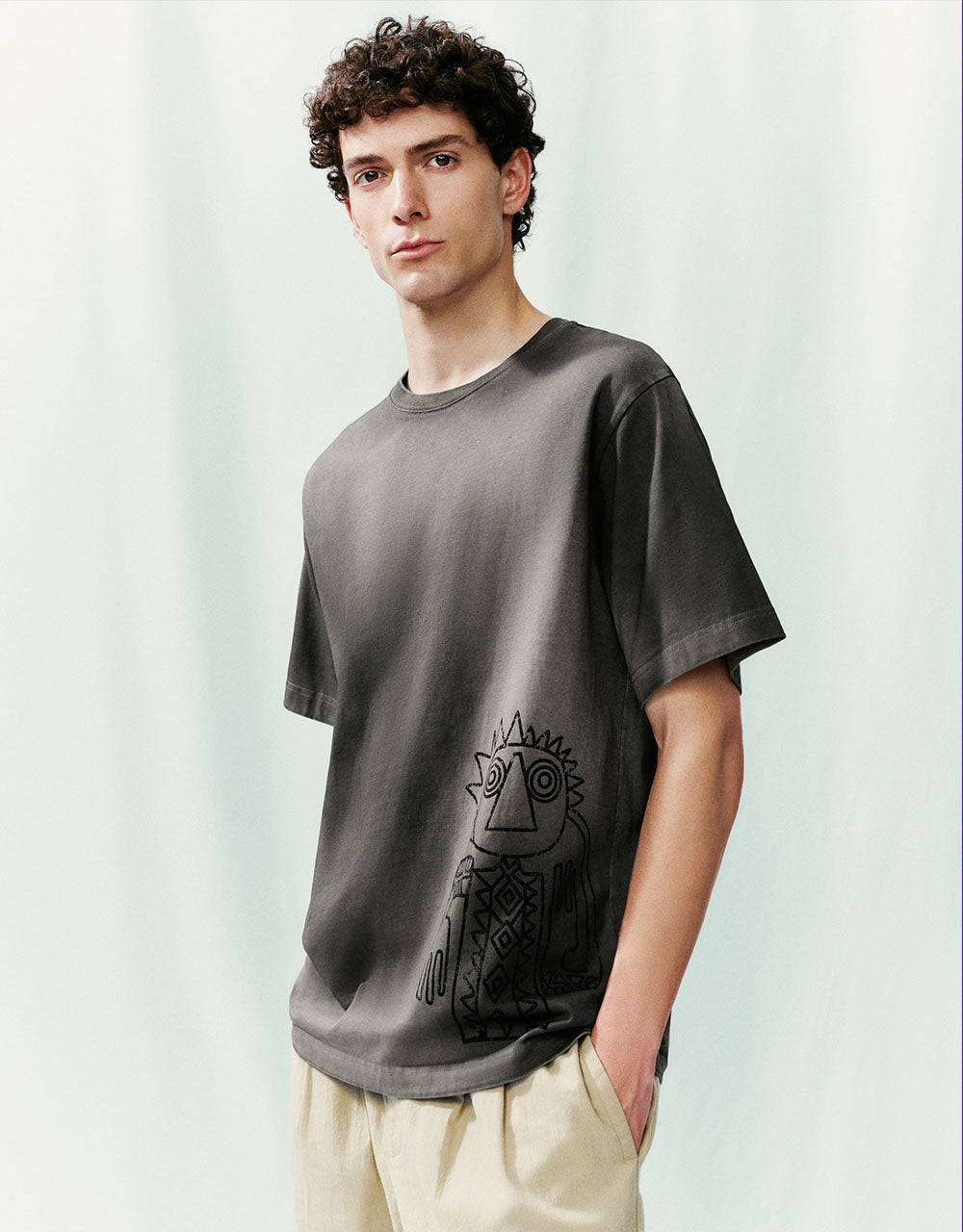 Printed Crew Neck Loose T-Shirt