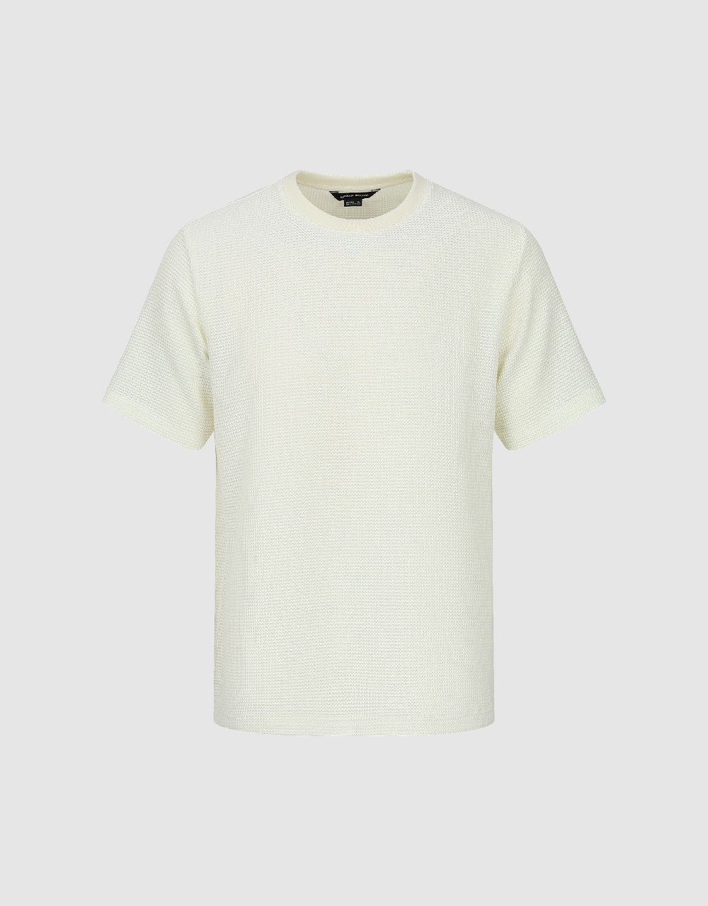 Textured Crew Neck Straight T-Shirt