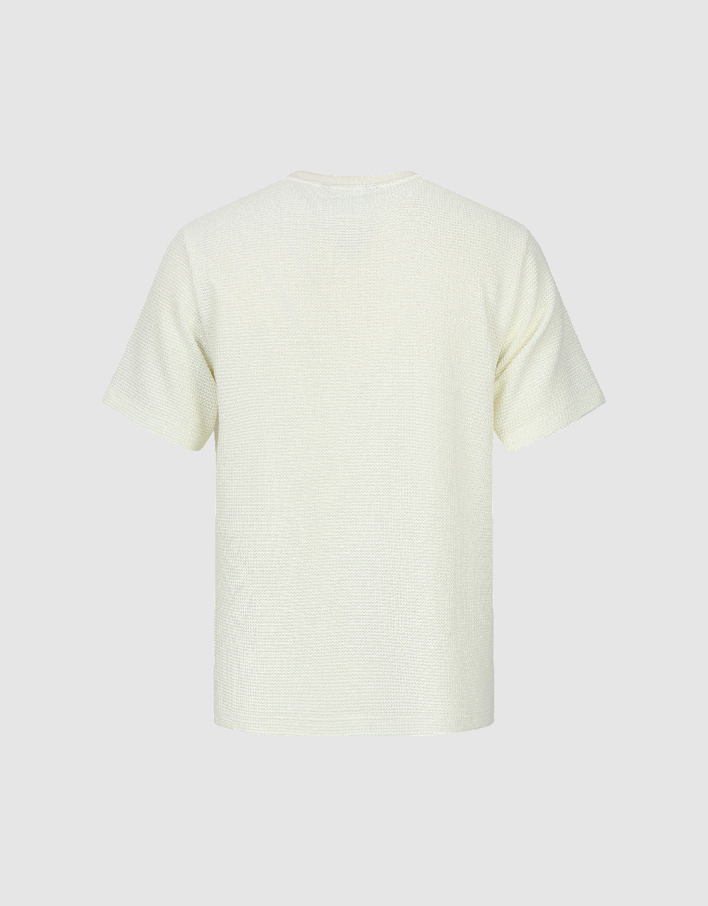 Textured Crew Neck Straight T-Shirt