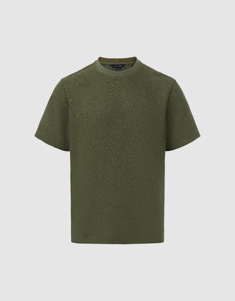 Textured Crew Neck Straight T-Shirt