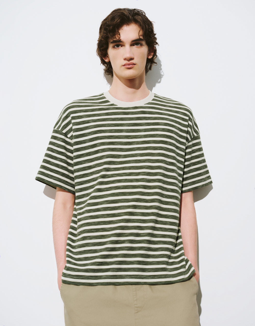 Striped Crew Neck Straight T-Shirt